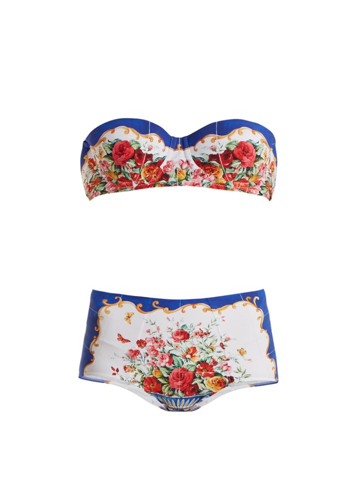 Dolce & Gabbana Majolica-print Balconette Bikini