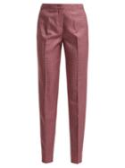 Matchesfashion.com Gabriela Hearst - Lisa Checked Wool Blend Trousers - Womens - Pink Multi