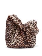Matchesfashion.com Ganni - Knotted Leopard-print Padded Shoulder Bag - Womens - Leopard