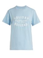 Matchesfashion.com Holiday Boileau - Logo Print Cotton T Shirt - Womens - Light Blue