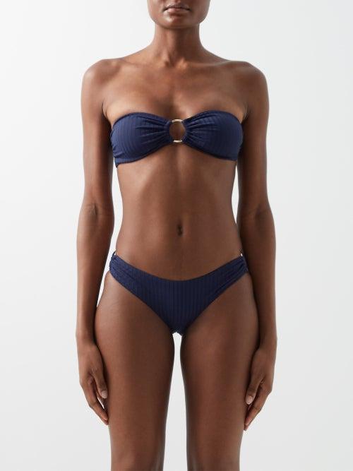 Melissa Odabash - Evita Ring-embellished Bandeau Bikini Top - Womens - Mid Navy