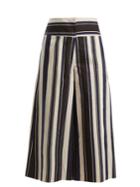 Zeus + Dione Dokos Striped Silk-blend Cropped Trousers