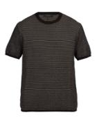 Matchesfashion.com Rag & Bone - Finn Jacquard Knit Cotton Blend T Shirt - Mens - Black