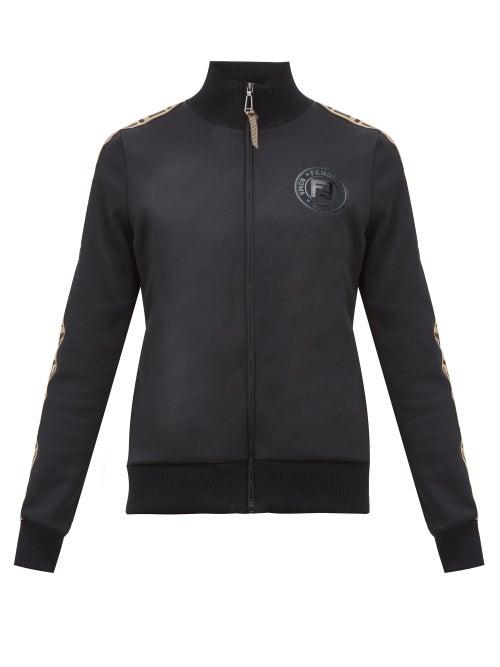Matchesfashion.com Fendi - Ff Logo-trimmed Jersey Track Jacket - Womens - Black