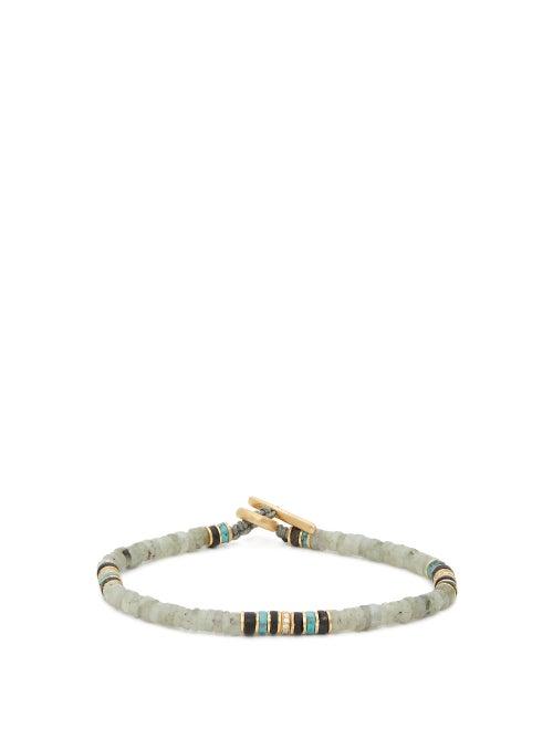 Matchesfashion.com M Cohen - Labradorite, Turquoise, Diamond & Gold Bracelet - Mens - Multi