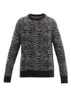 Matchesfashion.com Ksubi - Distorted Zebra-jacquard Sweater - Mens - Black