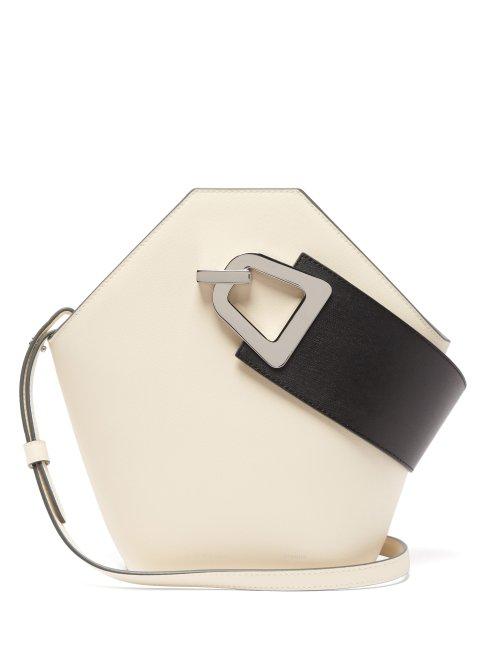 Matchesfashion.com Danse Lente - Johnny Leather Bucket Bag - Womens - White Black