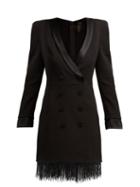 Matchesfashion.com Dundas - Tuxedo Double Breasted Crepe Mini Dress - Womens - Black