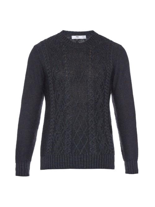 Inis Meáin Aran-knit Alpaca And Silk-blend Sweater