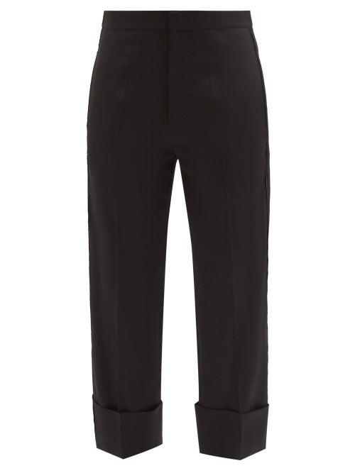 Ann Demeulemeester - Cropped Wool-crepe Tailored Trousers - Womens - Black
