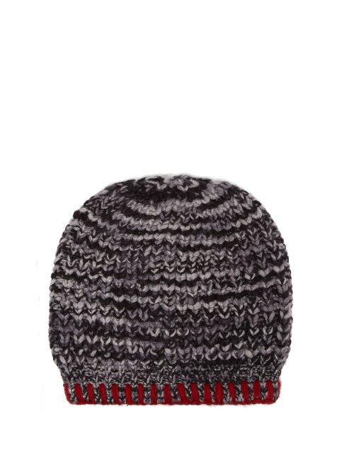 Matchesfashion.com The Elder Statesman - Mushroom Cashmere Beanie Hat - Womens - Black Multi