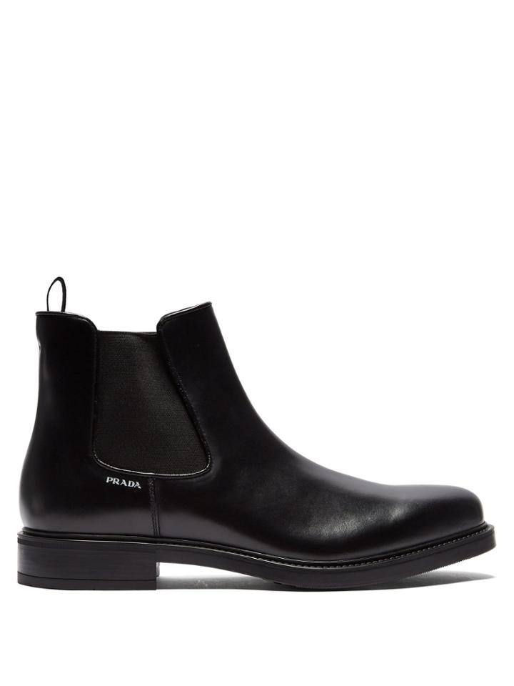 Prada Leather Chelsea Boots