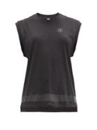 Matchesfashion.com Adidas By Stella Mccartney - Logo-print Organic Cotton-jersey Tank Top - Womens - Black