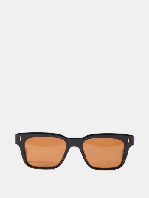Jacques Marie Mage - Molino Rectangle-frame Acetate Sunglasses - Womens - Brown Multi