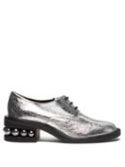 Matchesfashion.com Nicholas Kirkwood - Casati Pearl Heeled Derby Shoes - Womens - Silver