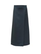 Matchesfashion.com The Row - Saio Wrap Front Neoprene Midi Skirt - Womens - Dark Green