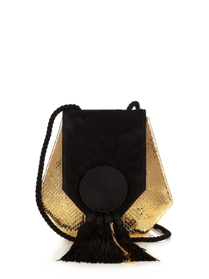 Saint Laurent Opium 3 Classic Leather And Suede Shoulder Bag