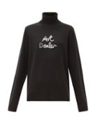 Matchesfashion.com Bella Freud - Art Dealer Roll-neck Cashmere Sweater - Womens - Black