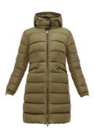 Matchesfashion.com Moncler - Betulong A Line Quilted Down Coat - Womens - Dark Green