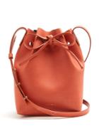 Mansur Gavriel Teal-blue Lined Mini Leather Bucket Bag