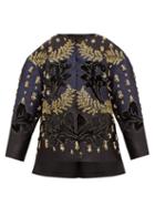 Matchesfashion.com Biyan - Costa Crystal Embellished Silk Blend Jacket - Womens - Black Navy