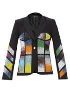 Germanier - Upcycled-beaded Crepe Blazer - Womens - Black Multi