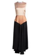 Matchesfashion.com Roksanda - Camillo Sleeveless Satin And Georgette Dress - Womens - Black Multi