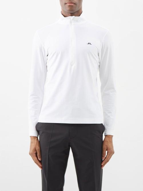 J.lindeberg - Luke Half-zip Mesh-panelled Jersey Top - Mens - White