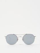 Thom Browne Eyewear - Round Metal Sunglasses - Mens - Silver Black