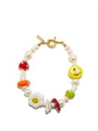 Liou - Dona Pearl, Glass & Gold-plated Bracelet - Mens - Multi