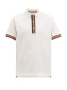 Matchesfashion.com Paul Smith - Artist Stripe Trimmed Cotton Piqu Polo Shirt - Mens - White