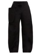Matchesfashion.com Lemaire - Pouch Pocket Cotton Blend Wide Leg Trousers - Womens - Black