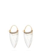 Matchesfashion.com Noor Fares - Sahasrara Diamond, Crystal & 18kt Gold Earrings - Womens - Crystal