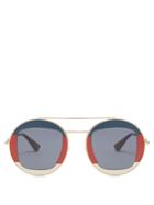 Gucci Round-frame Metal Sunglasses