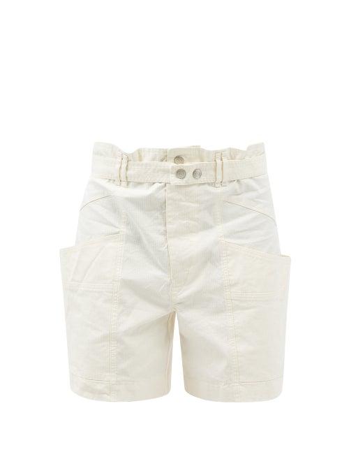 Isabel Marant - Effiri Belted Linen-blend Ripstop Cargo Shorts - Mens - Cream