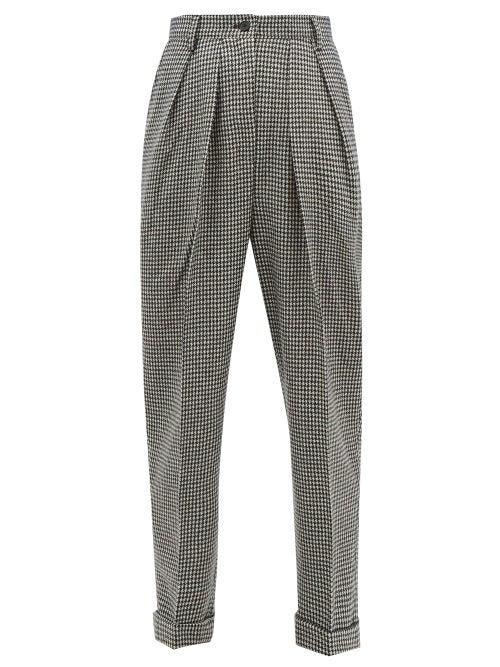 Matchesfashion.com Jw Anderson - Checked Wool Blend Trousers - Womens - Black White