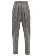 Matchesfashion.com Jw Anderson - Checked Wool Blend Trousers - Womens - Black White