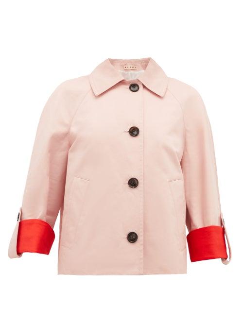 Matchesfashion.com Marni - Contrast-cuff Cotton-blend Jacket - Womens - Pink