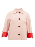 Matchesfashion.com Marni - Contrast-cuff Cotton-blend Jacket - Womens - Pink