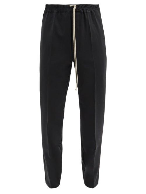 Matchesfashion.com Rick Owens - Pressed-crease Crepe Track Pants - Mens - Black