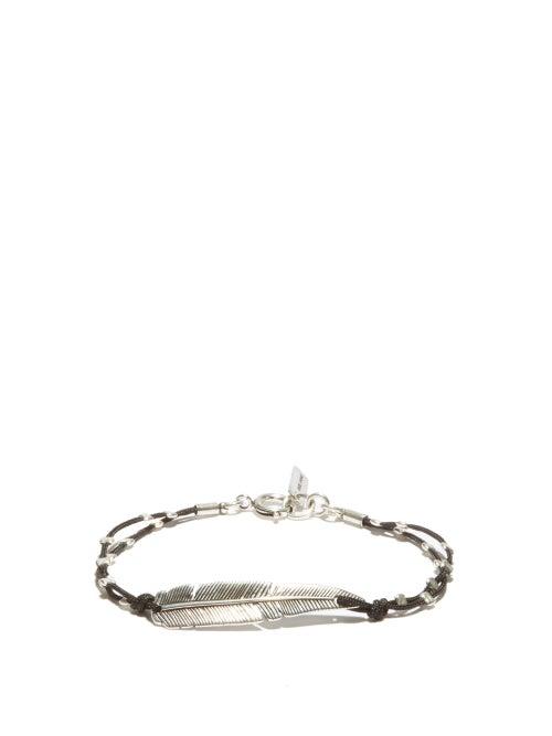Isabel Marant - My Car Beaded Feather-charm Bracelet - Mens - Black Silver
