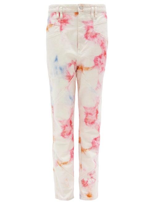 Matchesfashion.com Isabel Marant - Eloisa High-rise Tie-dye Denim Jeans - Womens - Ivory Multi