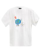 Matchesfashion.com Balenciaga - Love Earth Oversized Cotton-jersey T-shirt - Mens - White