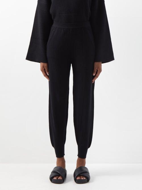 Allude - Drawstring Cashmere Trousers - Womens - Black