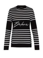 Matchesfashion.com Balmain - Logo Cotton Sweater - Mens - Black