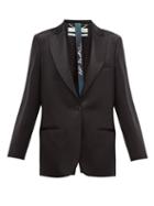 Matchesfashion.com Off-white - Single Breasted Satin Blazer - Womens - Black