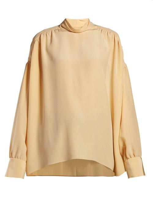 Matchesfashion.com The Row - Losaline Silk Crepe De Chine Blouse - Womens - Yellow