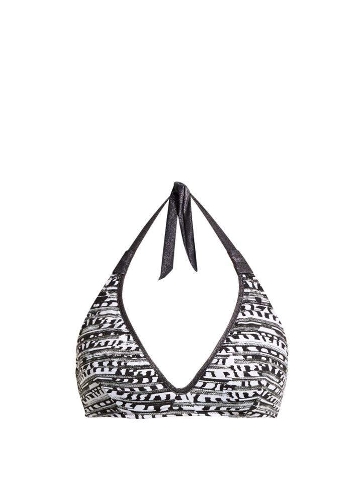 Biondi Ceylon Geometric-print Halterneck Bikini Top
