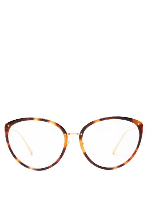 Matchesfashion.com Linda Farrow - Angelica Cat-eye Tortoiseshell-acetate Glasses - Womens - Tortoiseshell