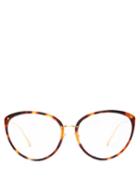 Matchesfashion.com Linda Farrow - Angelica Cat-eye Tortoiseshell-acetate Glasses - Womens - Tortoiseshell